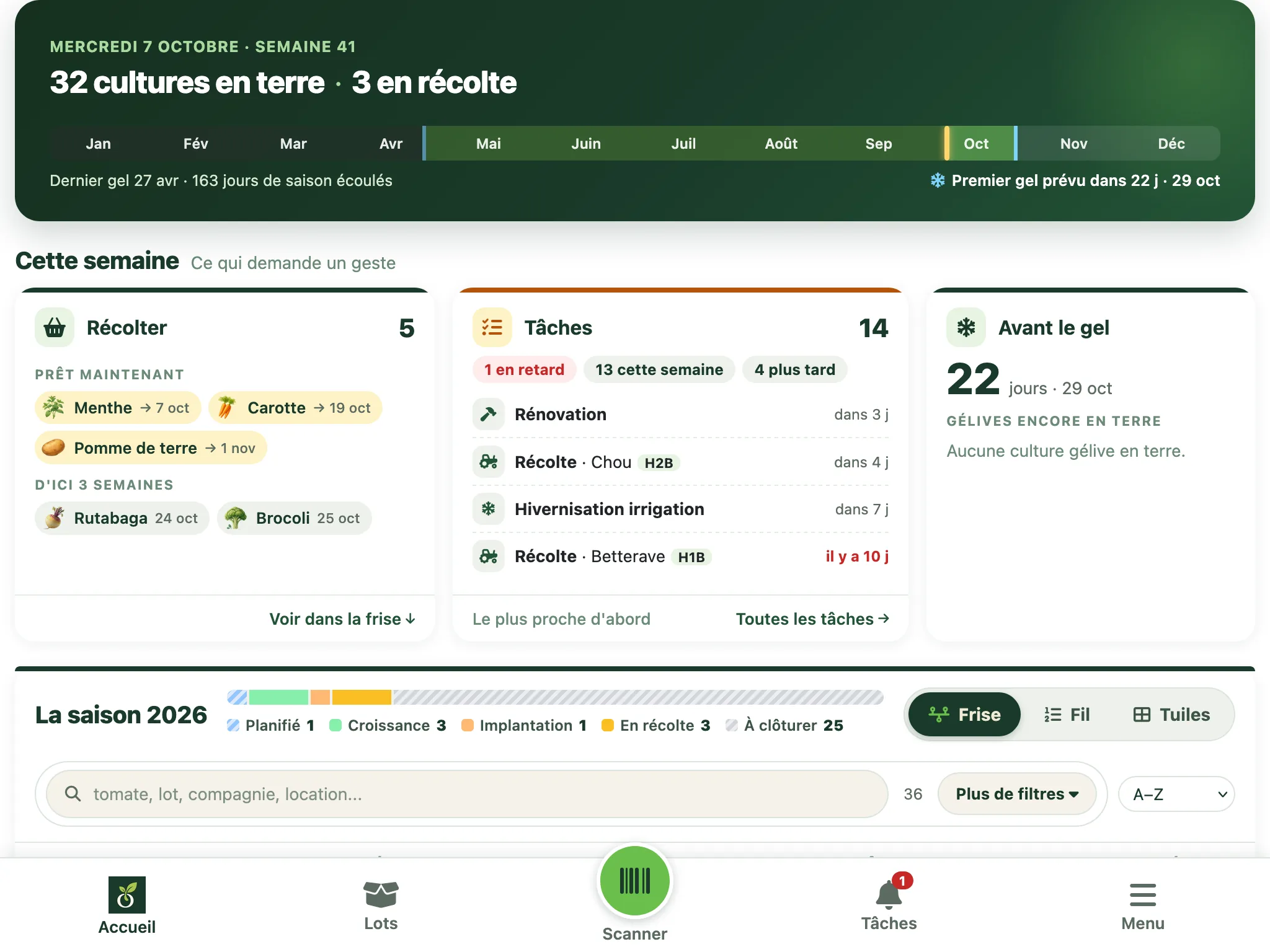 OlaGrow sur tablette.
